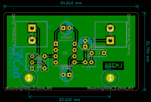 LM386 PCB layout